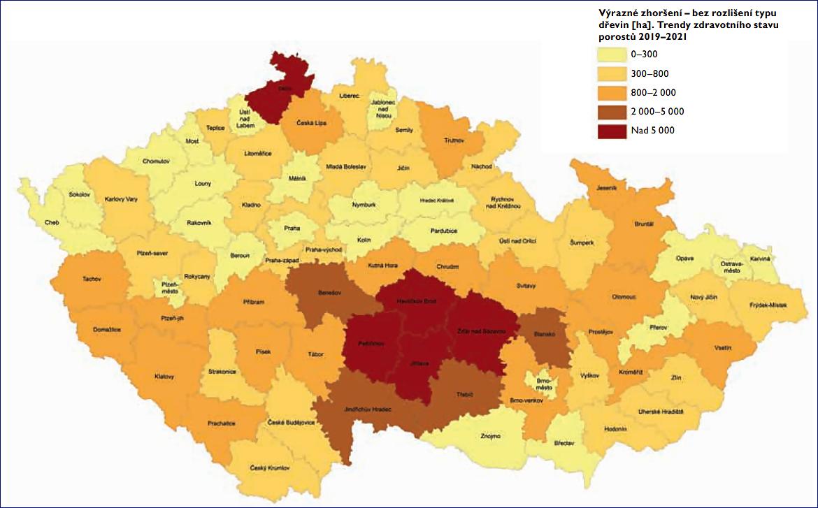 České lesy dlouhodobě chřadnou nejvíce v Evropě. Výrazně poškozených jehličnanů je téměř 80 %