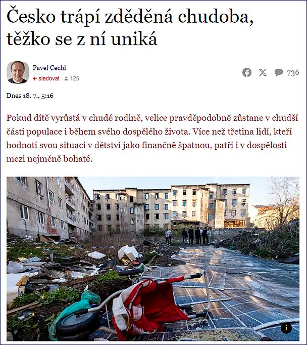 Česko trápí zděděná chudoba. Vládnoucí ODS to ale netrápí